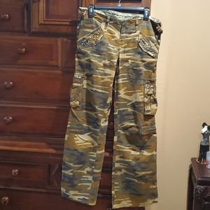 Miss Me camo pants with rhinestones & studs